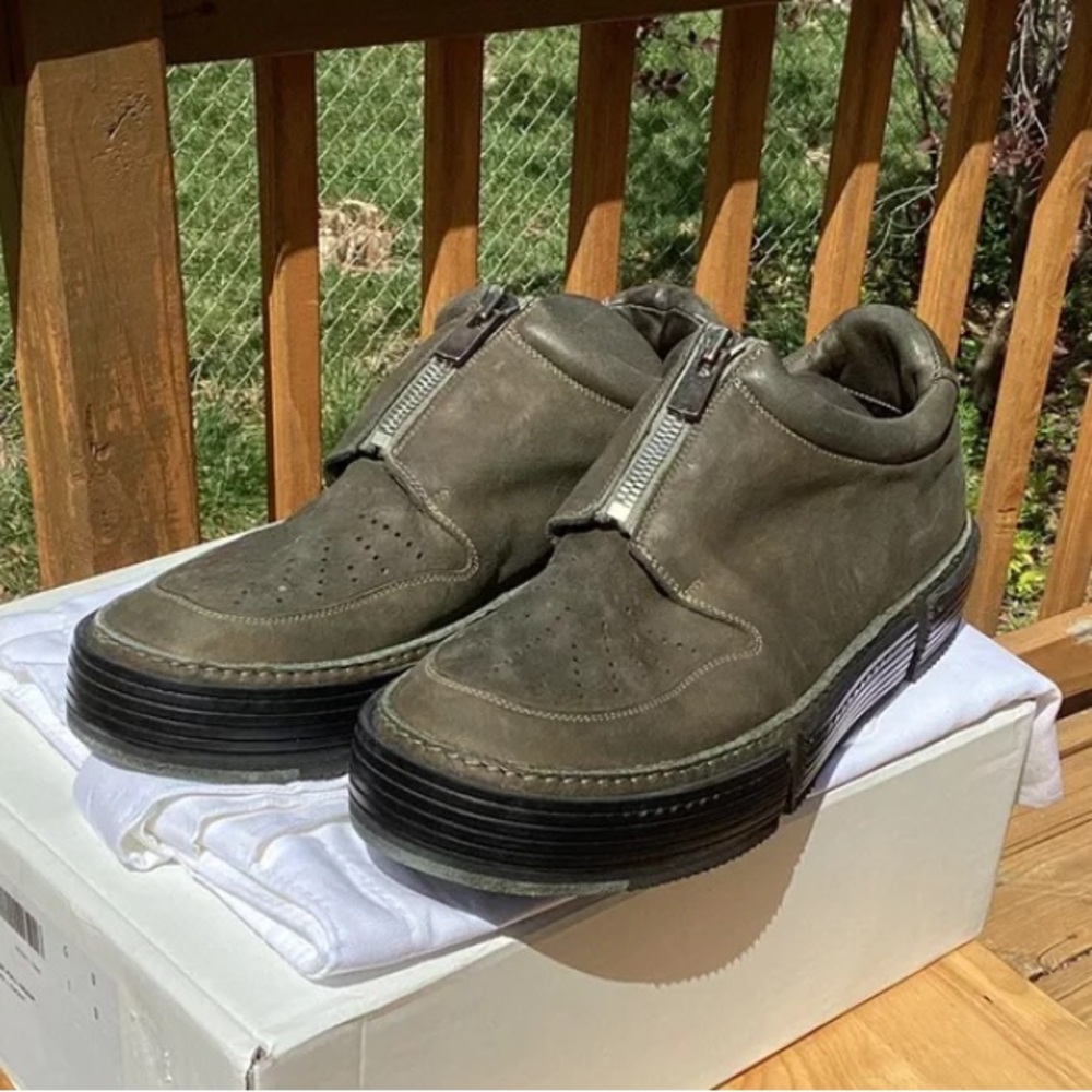 Guidi Mens Luxury Leather Brown Sneakers, Size 45, New In Box